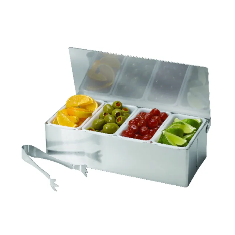 TableCraft Silver ABS/Stainless Steel Bar Caddy W/Tongs