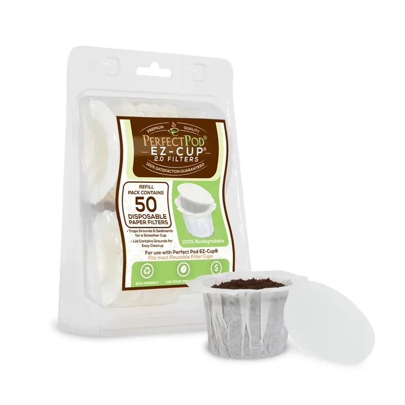 Ez-cup 2.0 White Plastic Disposable Cup Filters - 50 Count