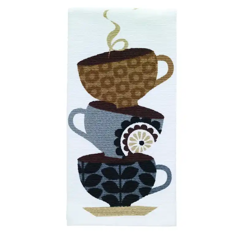 T-Fal Multicolored Cotton Coffee Cups Kitchen Towel 1 Pk