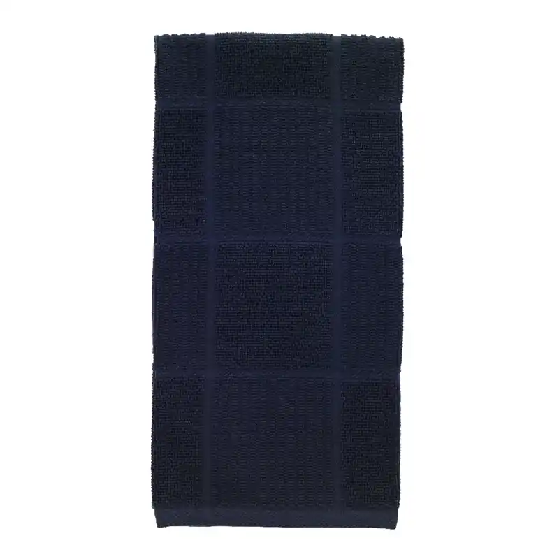 T-Fal Charcoal Cotton Checked Parquet Kitchen Towel 1 Pk