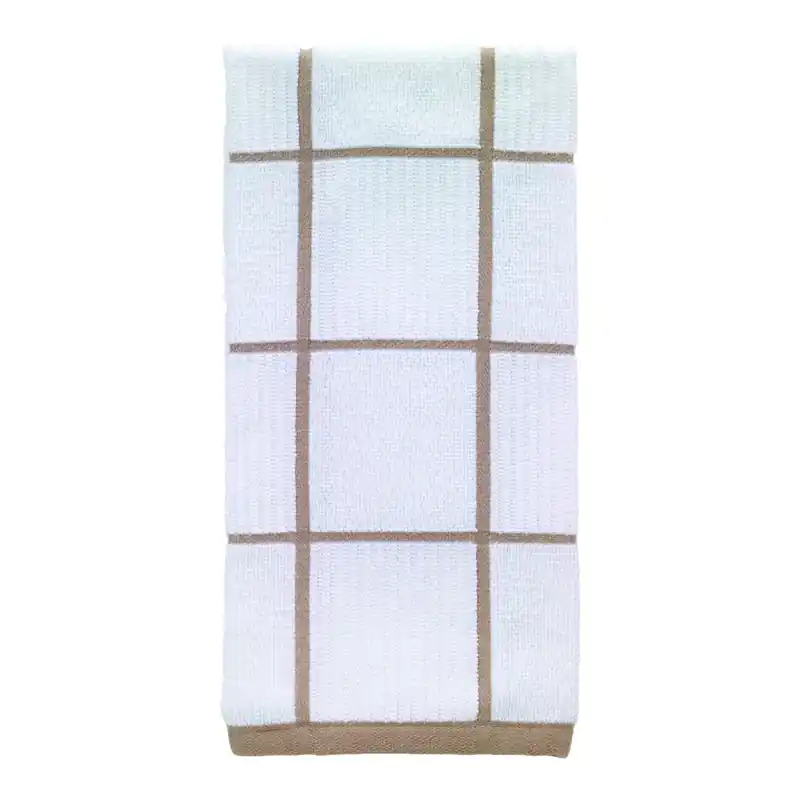 T-Fal Sand Cotton Checked Parquet Kitchen Towel 1 Pk