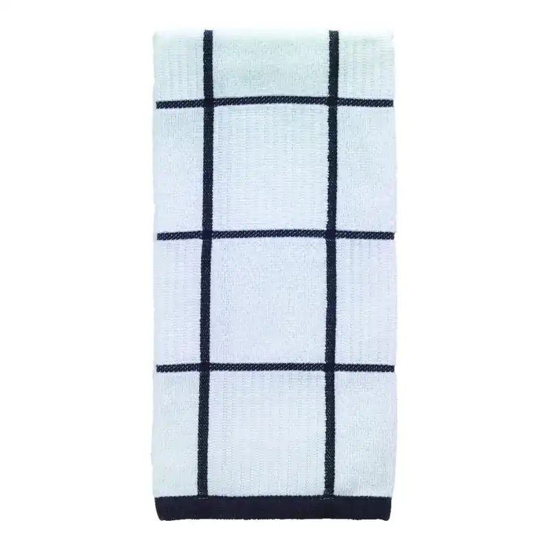 T-Fal Charcoal Cotton Checked Parquet Kitchen Towel 1 Pk