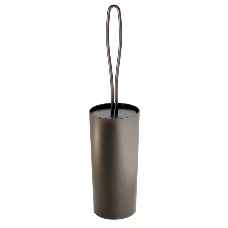 16.4 In. Bronze Toilet Bowl Brush Set With Holder And Steel Handle