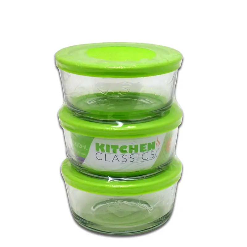 Kitchen Classics 2 Cups Clear Food Storage Container Set 3 Pk
