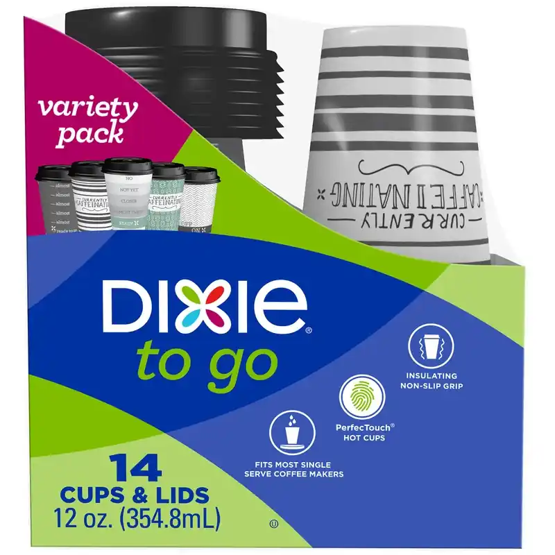 Dixie To Go Multicolored Paper COFFEE HAZE Cups 14 Pk