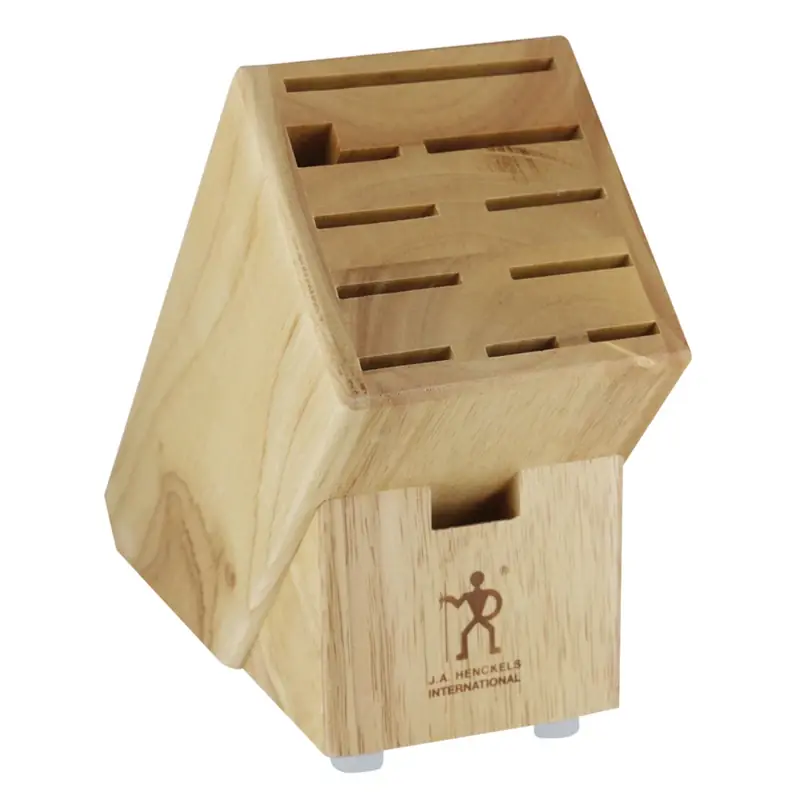 11-slot Wood Knife Storage Block, Natural Finish
