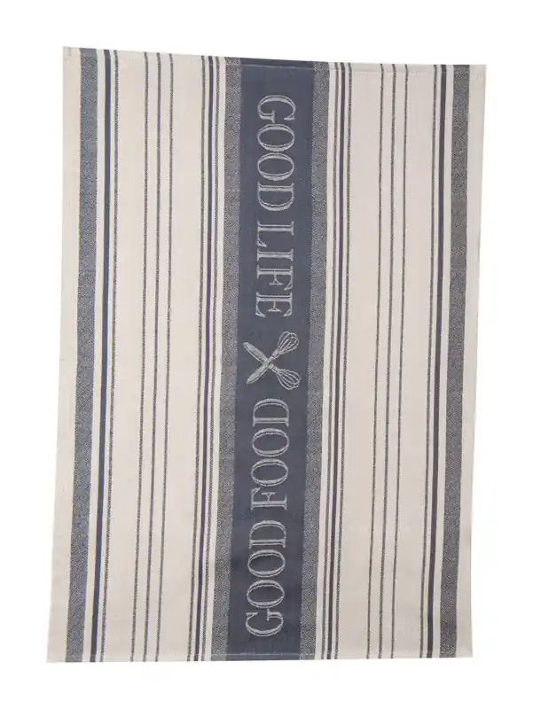 Kay Dee Cooks Kitchen Graphite Cotton Woven Jacquard Tea Towel 1 Pk