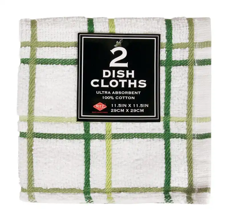Ritz Cactus Cotton Check Dish Cloth 2 Pk