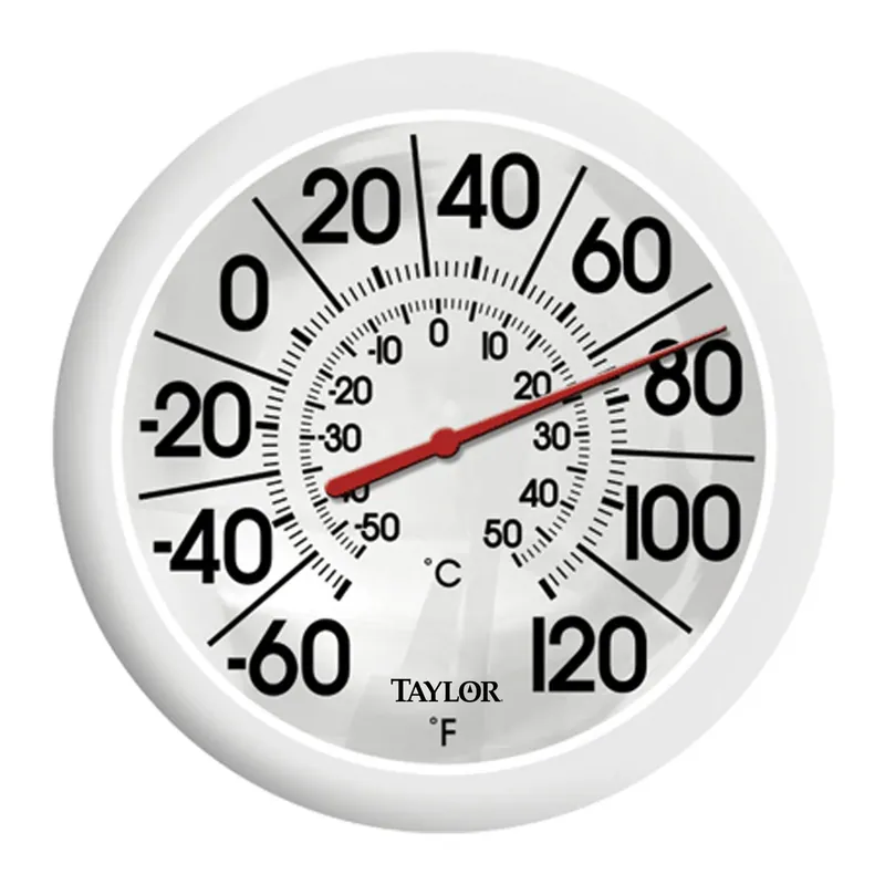 White Outdoor Dial Thermometer, 8-In.