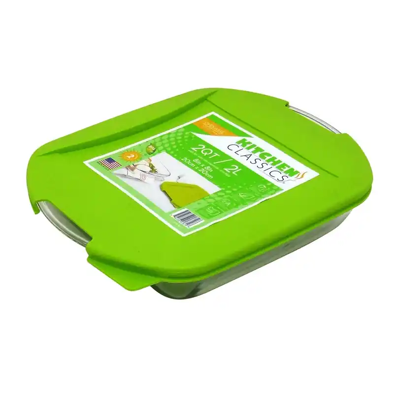 Baking Dish, Square, Tempered Glass, 2-Qt.