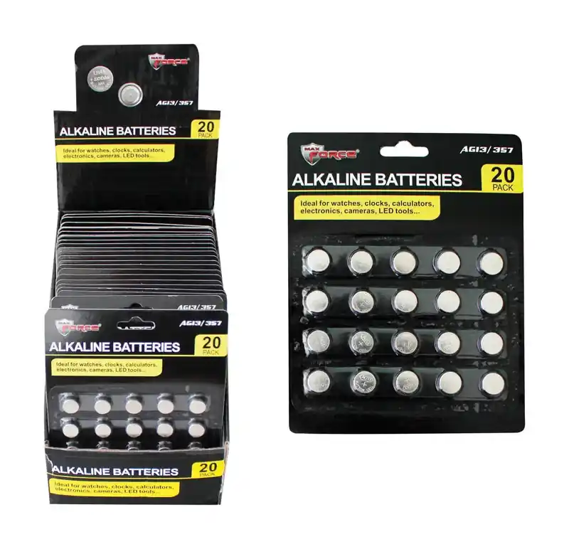 Diamond Visions MAX Force Alkaline AG13/357 1.5 V Button Cell Battery 20 Pk