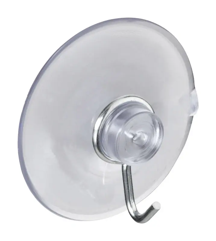 National Hardware 1-3/4 In. L Clear Metal/Plastic Medium Suction Hook 2 Lb. Cap. 1 Pk