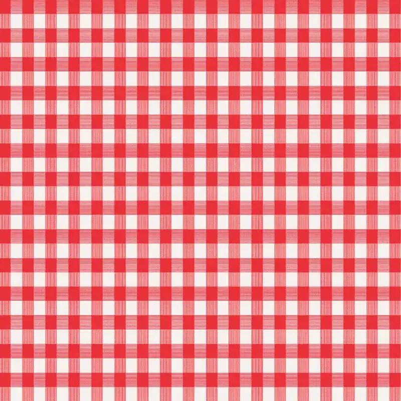 Red/white Checkered Vinyl Disposable Tablecloth 52 In. L X 52 In. W