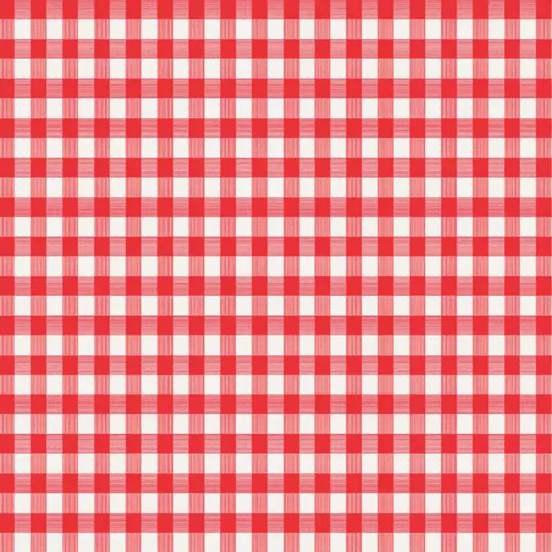 Red/white Checkered Vinyl Disposable Tablecloth 90 In. L X 52 In. W