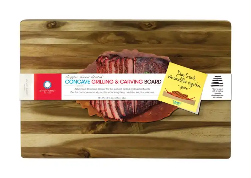 Architec Gripperwood 19 In. L X 13 In. W X 1.5 In. Acacia Wood Concave Carving Board