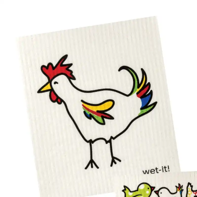 Wet-it! Multicolored Cotton Rooster Dish Cloth 1 Pk