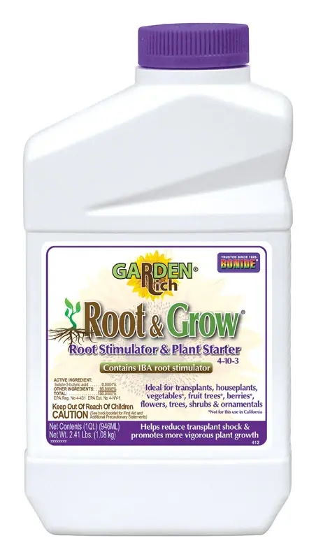 Garden Rich Root & Grow Root Stimulator & Plant Starter, 4-10-3 Fertilizer For Transplanting, 32 Oz. Concentrate