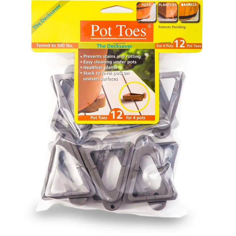 Down Under 0.5 In. H Gray Plastic Pot Toes