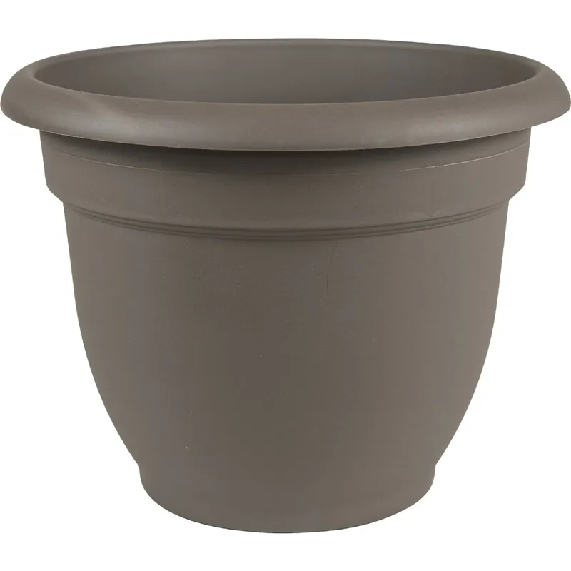 Ariana Planter, Self-Watering, Bell-Shape, Charcoal Plastic, 6 In.