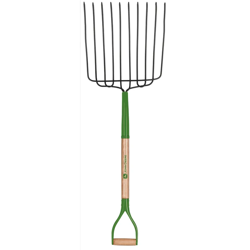 10 Tine Steel Bedding Fork 30 In. Wood Handle - Heavy Duty Garden Tool