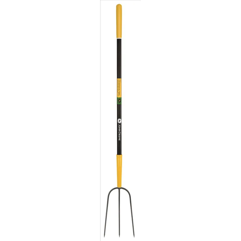3 Tine Steel Manure Fork With 48 In. Fiberglass Handle