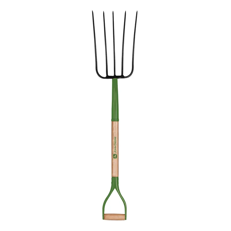 5 Tine Steel Compost Fork With 36 In. Wood Handle - Durable Garden Tool