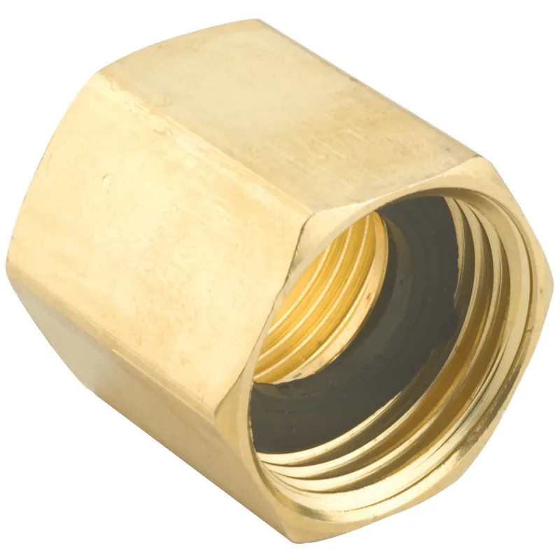 Double Female Hose Connector, Brass, 3/4-In.