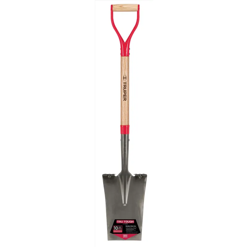 Truper Tru Tough 30 In. Wood D-handle Square Point Garden Spade With Steel Blade