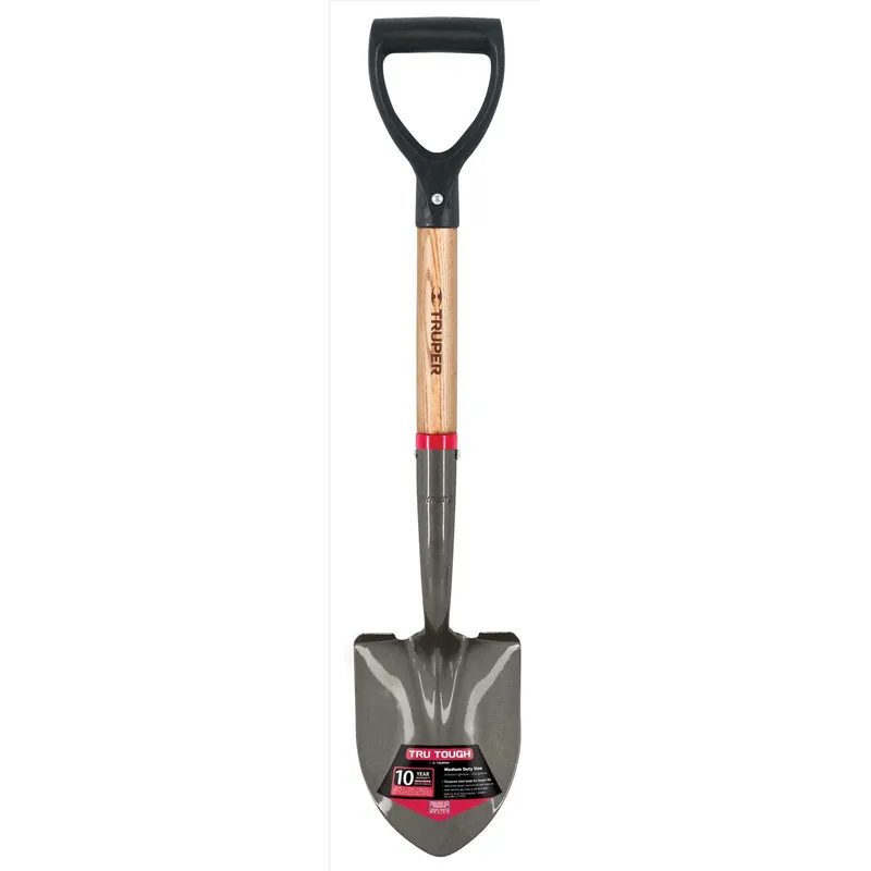 Tru-tough 27 In. Steel Round Utility Shovel With Wood D-handle