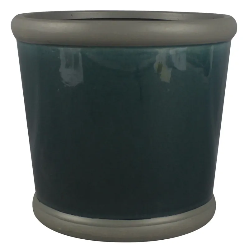 Belleville 9 In. H X 9.5 In. W X 9.5 In. D Blue Ceramic Planter
