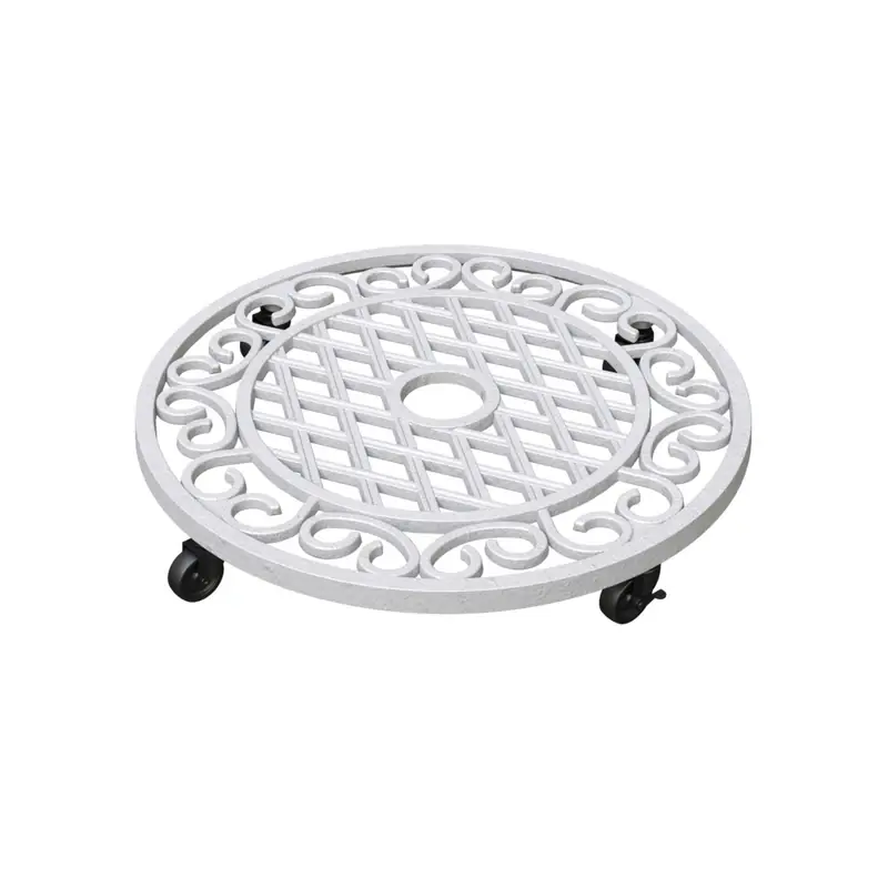 17" Assorted Iron Wheeled Plant Stand With 300 Lb Capacity