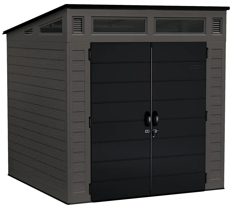 Modernist 7 Ft. X 7 Ft. Resin Vertical Storage Shed With Floor Kit