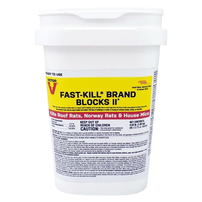 Victor Fast‑Kill Oat‑Flavored Rodenticide Blocks – 4 lb Indoor & Outdoor Bait For Mice & Rats