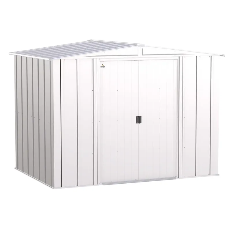 Classic 8 Ft. X 6 Ft. Metal Vertical Peak Storage Shed Without Floor Kit - Flute Gray