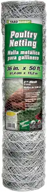 Galvanized Poultry Netting, 2-inch Mesh, 36-inch X 50-foot Roll