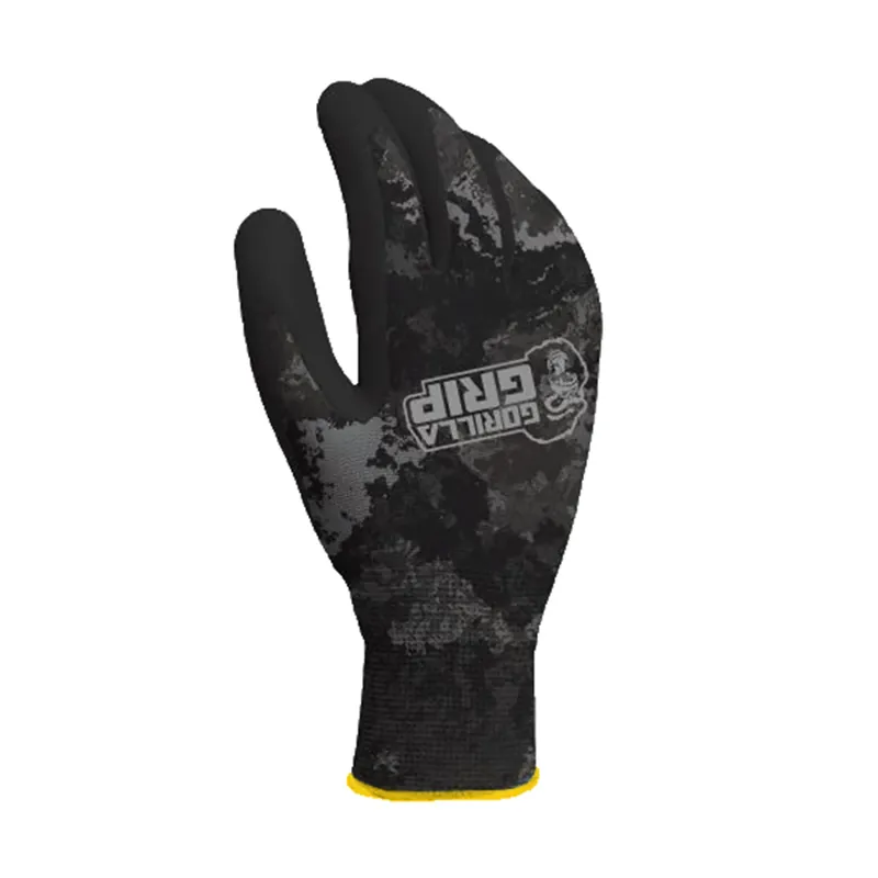 Work Gloves, Tac-Black, Polymer Coating, Men‘s Large