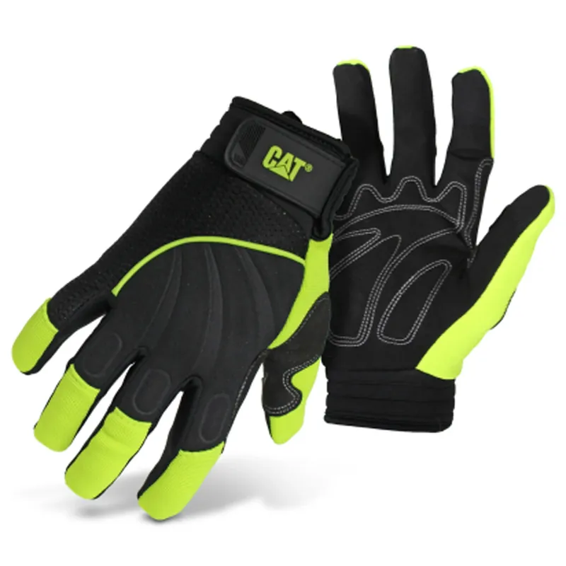 Men‘s Large High Visibility Synthetic Leather Work Gloves - Model Cat012224l