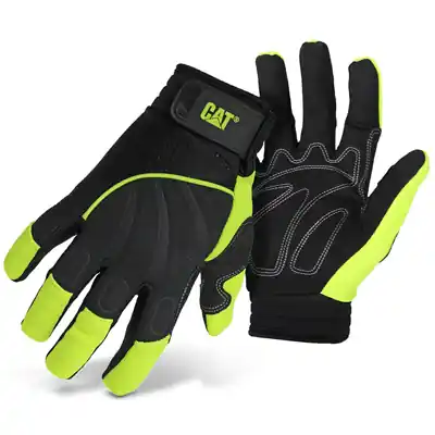 Men‘s Xl High Visibility Synthetic Leather Work Gloves - Touchscreen Compatible