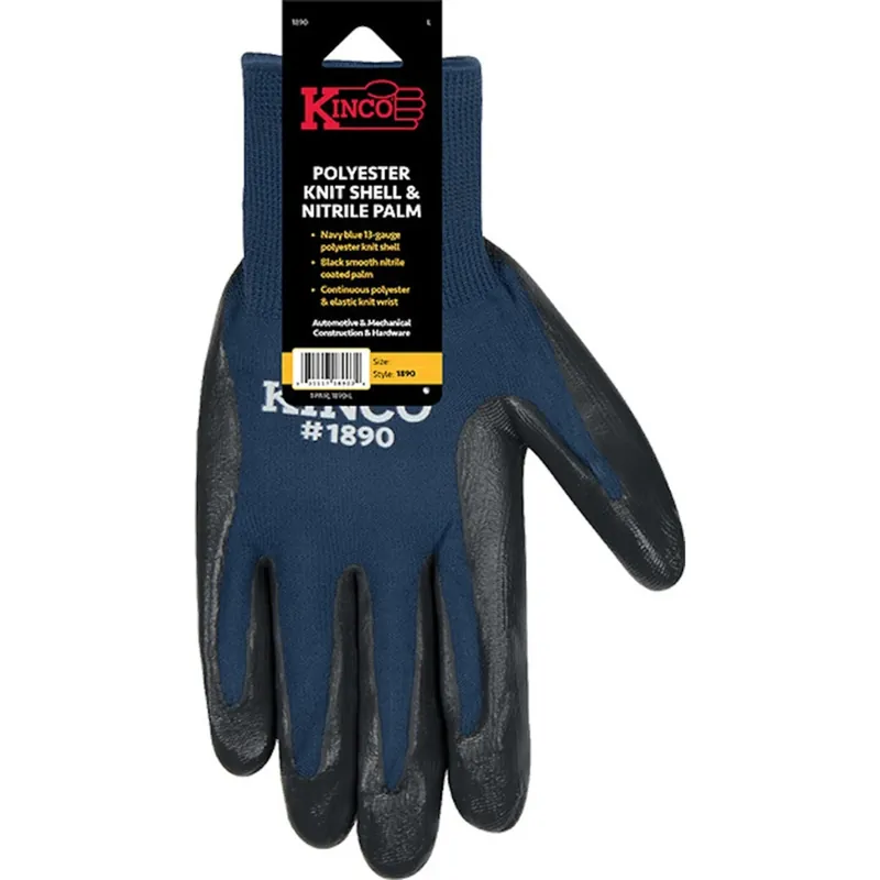 Kinco Men‘s Indoor/Outdoor Knit Wrist Cuff Gloves Navy L 3 Pk