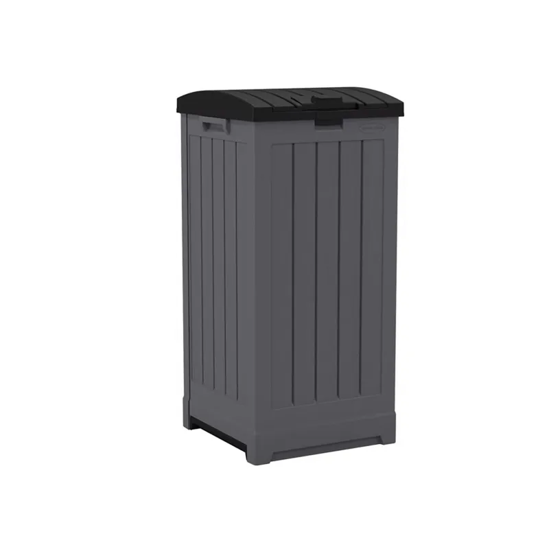 Trash Hideaway 39 Gallon Peppercorn Resin Trash Can With Lid