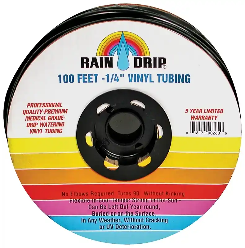 Water Supply Tubing, Black Polyethylene, 1/4-In. X 100 Ft.