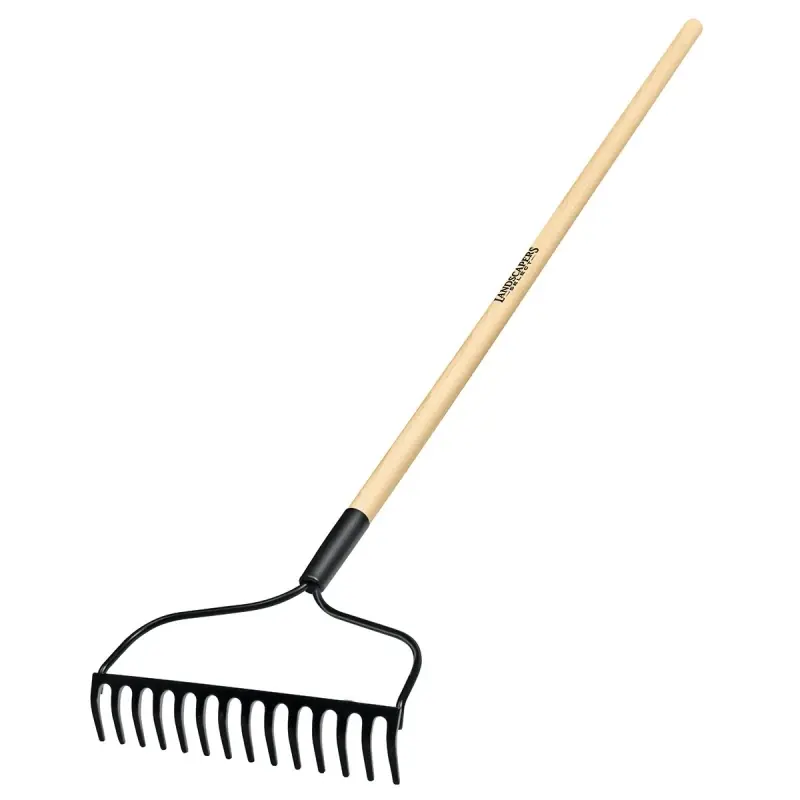 54 In. Steel Bow Rake With 14 Tines And Wood Handle