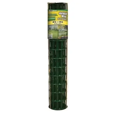 Welded Wire Fence, Green PVC Coated, 2 X 3-In. Mesh, 36-In. X 50-Ft.