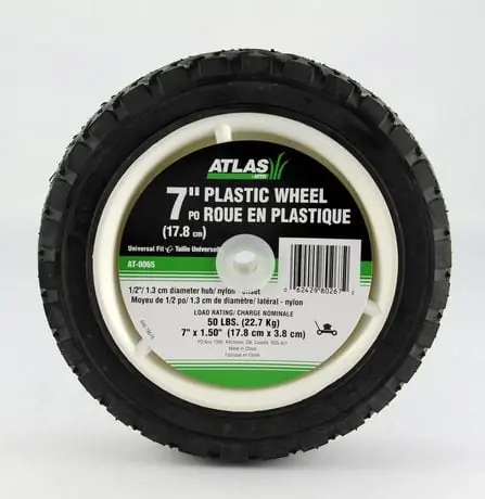 Atlas 7-inch X 1.5-inch Universal Plastic Wheel - Black