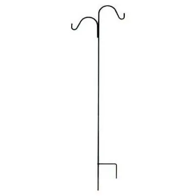 86 Inch Black Double Shepherd Hook For Hanging Planters - Durable Steel Design