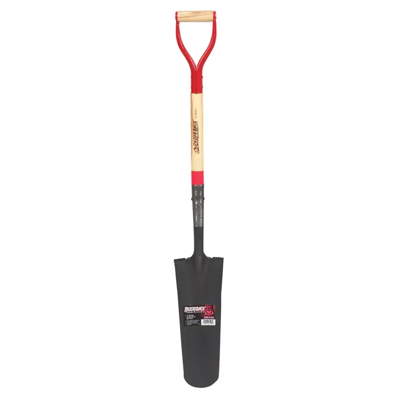 45.25 In. Steel Round Drain Spade With Wood D-handle