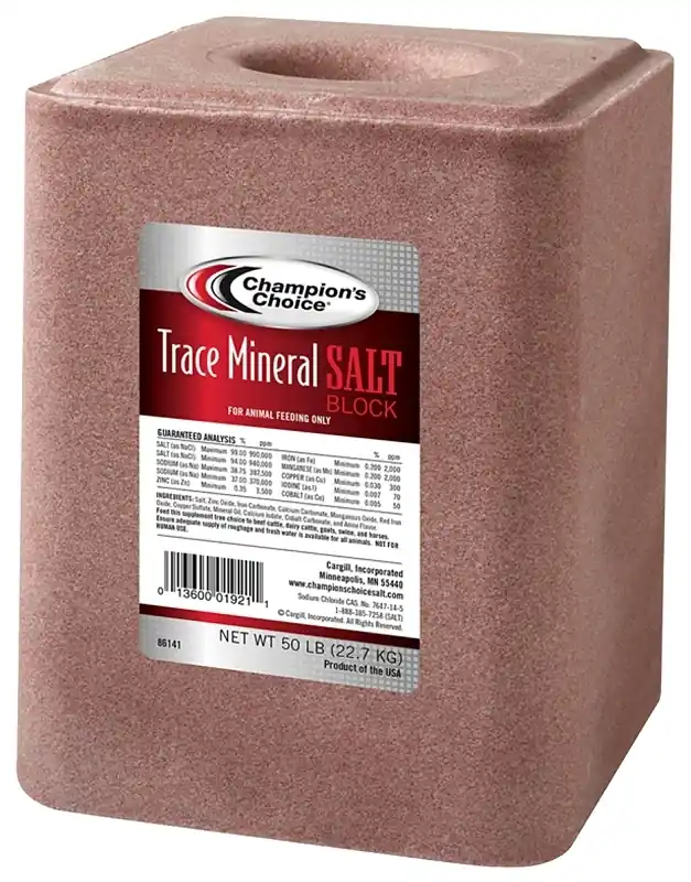 Champion‘s Choice 50 Lb. Trace Mineral Salt Block For Livestock And Poultry