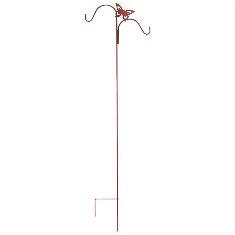 Panacea Brown Steel 84 In. H Double Crook With Butterfly Plant Hook 1 Pk