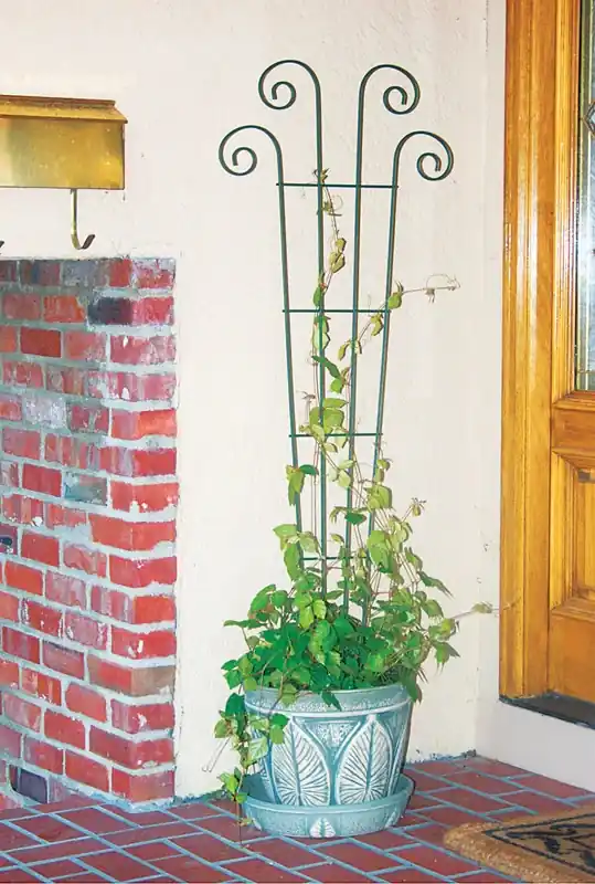 48 In. H Black Steel Trellis With Scroll Design For Indoor And Outdoor Use