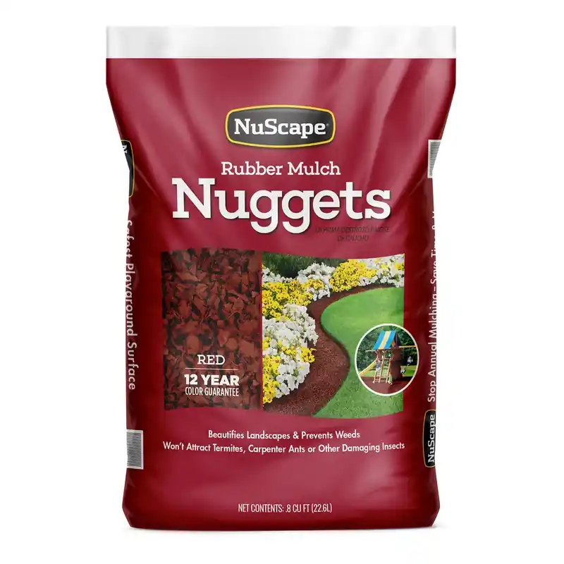 Red Rubber Nugget Mulch, 0.8-Cu. Ft.